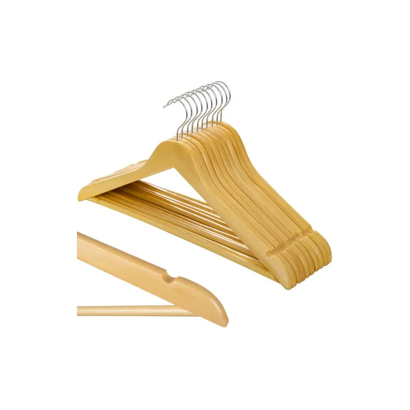Set di 10 grucce in legno / Legno naturale