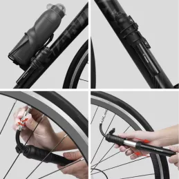 Pompa per bicicletta MINI manuale / Nera