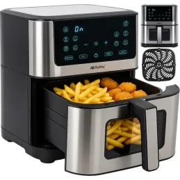 Friggitrice ad aria calda XXL - 8L / Nera