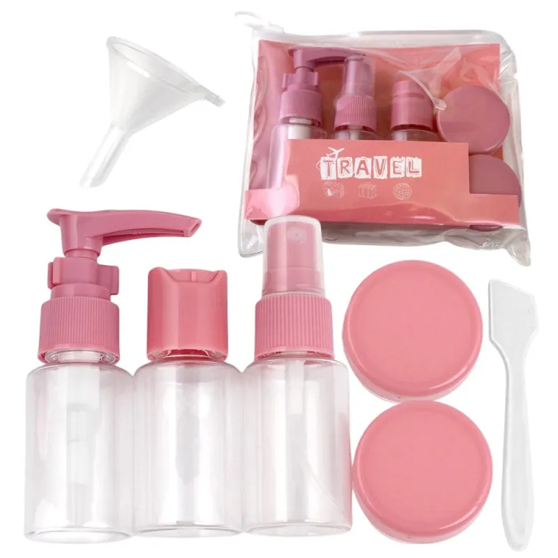 Set da viaggio di contenitori e flaconi per cosmetici HOLIDAY / Rosa