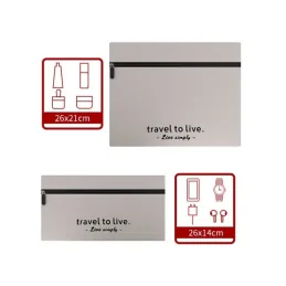 Set da viaggio 7 pezzi per abbigliamento e cosmetici TRAVEL LUX / Nero
