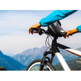 Borsa da telaio per bicicletta con custodia per telefono SOUL / Nera