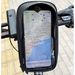 Borsa da telaio per bicicletta con custodia per telefono SOUL / Nera