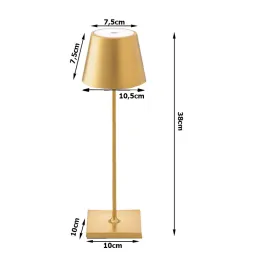 Lampada da tavolo decorativa con accensione touch e dimmer ZEUS / Dorata