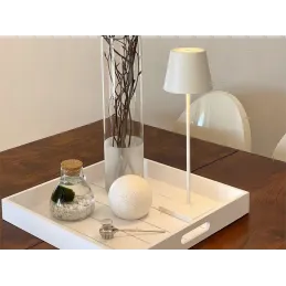 Lampada da tavolo decorativa con accensione e regolazione dell’intensità luminosa touch ZEUS / Bianca