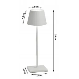 Lampada da tavolo decorativa con accensione e regolazione dell’intensità luminosa touch ZEUS / Bianca
