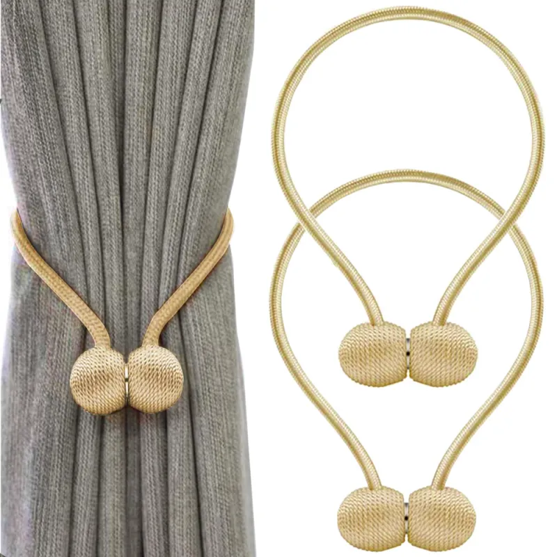 Set da 2 pezzi - Fermatende magnetici decorativi per tende PINS / Oro