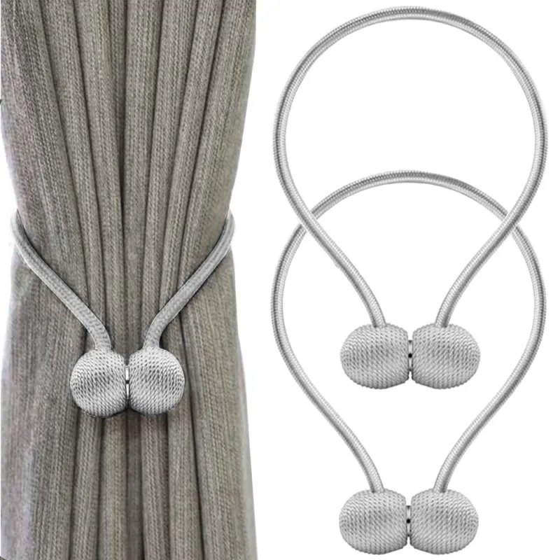 Set da 2 pezzi - Fermatende magnetiche decorative per tende PINS / Argento