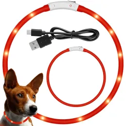 Collare luminoso LED regolabile GLORY / Rosso