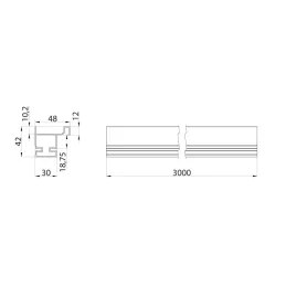 Profilo maniglia verticale per anta OLYMP laterale / Bianco opaco