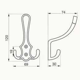 Appendiabiti MIKEL XL / Ottone effetto patinato