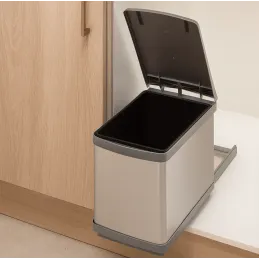Cestino estraibile 300 mm – 1×16 L / Acciaio inox