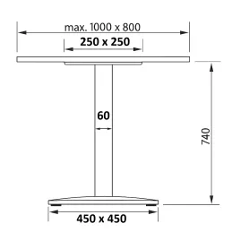 Base per tavolo MOX / Nero opaco