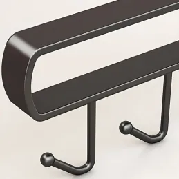 Appendino metallico sottop mensola con 6 ganci DRAFT / Nero opaco
