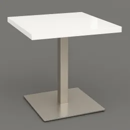 Tavolo da pranzo MOX QUADRO / Acciaio inox - Bianco lucido