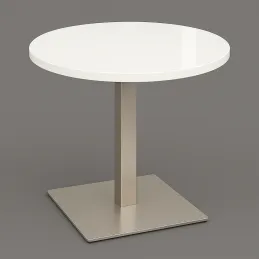 Tavolo da pranzo MOX RONDO / Acciaio inox - Bianco lucido