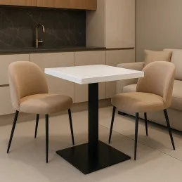Tavolo da pranzo MOX QUADRO / Nero - Bianco lucido