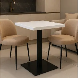 Tavolo da pranzo MOX QUADRO / Nero - Bianco lucido