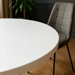 Tavolo da pranzo MOX RONDO / Nero - Bianco lucido