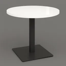 Tavolo da pranzo MOX RONDO / Nero - Bianco lucido
