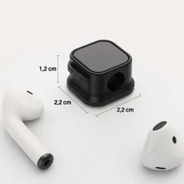 Set da 12 supporti magnetici per cavi / Nero opaco