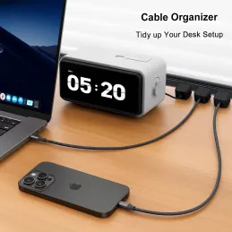 Set da 12 supporti magnetici per cavi / Nero opaco