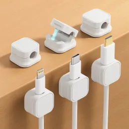 Set da 12 supporti magnetici per cavi / Bianco opaco