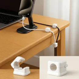 Set da 12 supporti magnetici per cavi / Bianco opaco