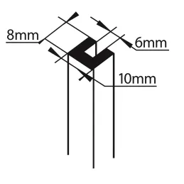 Guarnizione per profilo per vetro da 6 mm