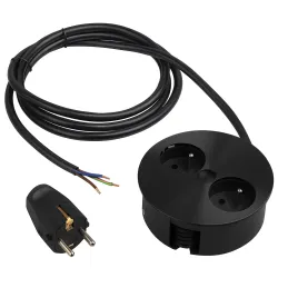 Presa elettrica Twister / Nera