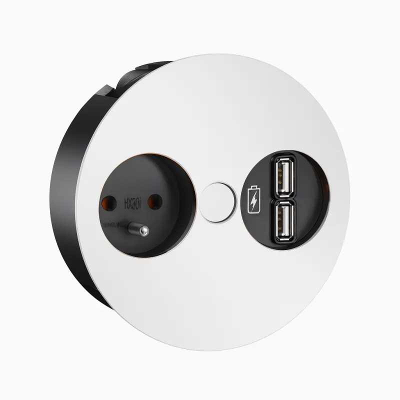 Presa elettrica Twister + USB / Bianca