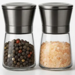 Set di 2 macinini in ceramica per sale e pepe AGIA / Acciaio inox
