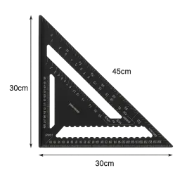 Squadra da carpentiere triangolare 300 mm PROFI / Nera