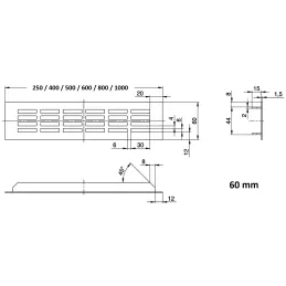Griglia di ventilazione LAGUNA / Nero opaco