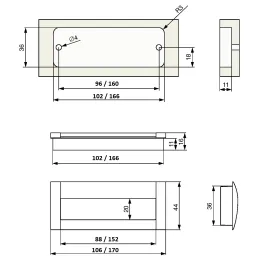 Maniglia da incasso MARKER / Acciaio inox