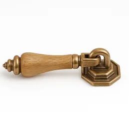 Maniglia WOODY / Ottone patinato - legno