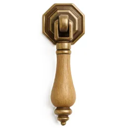 Maniglia WOODY / Ottone patinato - legno