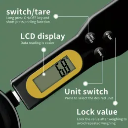 Mestolo da cucina con display LCD e bilancia ELECTRA / Nero opaco