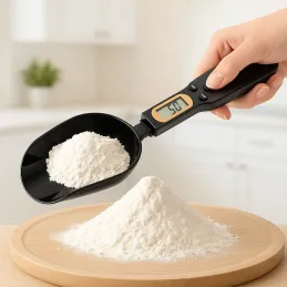 Mestolo da cucina con display LCD e bilancia ELECTRA / Nero opaco