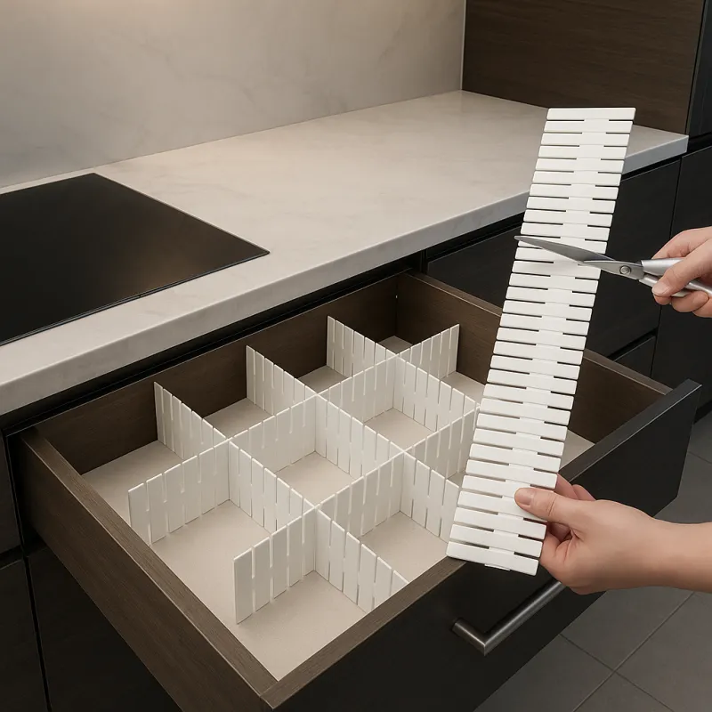 Set di 4 organizer per cassetti / Bianco