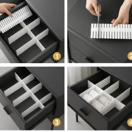 Set di 4 organizer per cassetti / Bianco