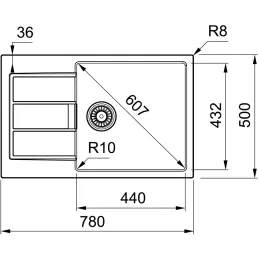Lavello in tectonite Franke S2D 611-78 XL
