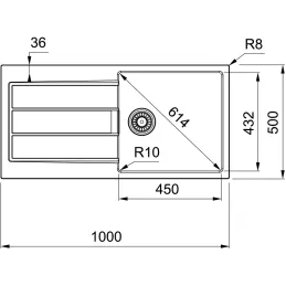 Lavello in tectonite Franke S2D 611-100