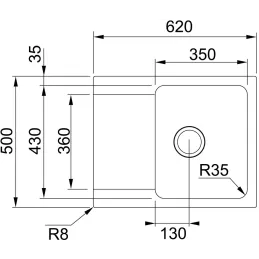 Lavello in tectonite Franke OID 611-62
