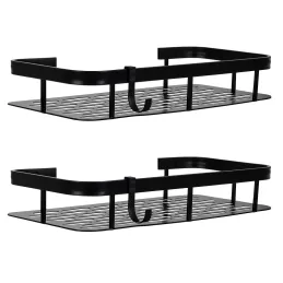 Set di 2 mensole sospese da bagno LIAN / Nero opaco
