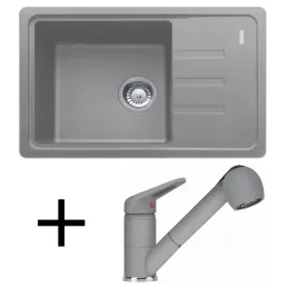 Set G118 Lavello in gres Franke BSG 611-62 + FC 9547 / Grigio pietra