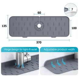 Scolapiatti in silicone sotto il rubinetto FAUCET / Grigio