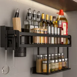 Mensola da cucina sospesa XENIA 400 mm / Nero opaco