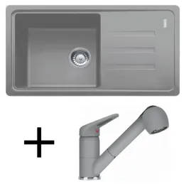Set G122 Lavello in gres Franke BSG 611-78/39 + Miscelatore FC 9541 / Grigio pietra