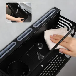 Mensola da cucina sospesa XENIA 400 mm / Nero opaco